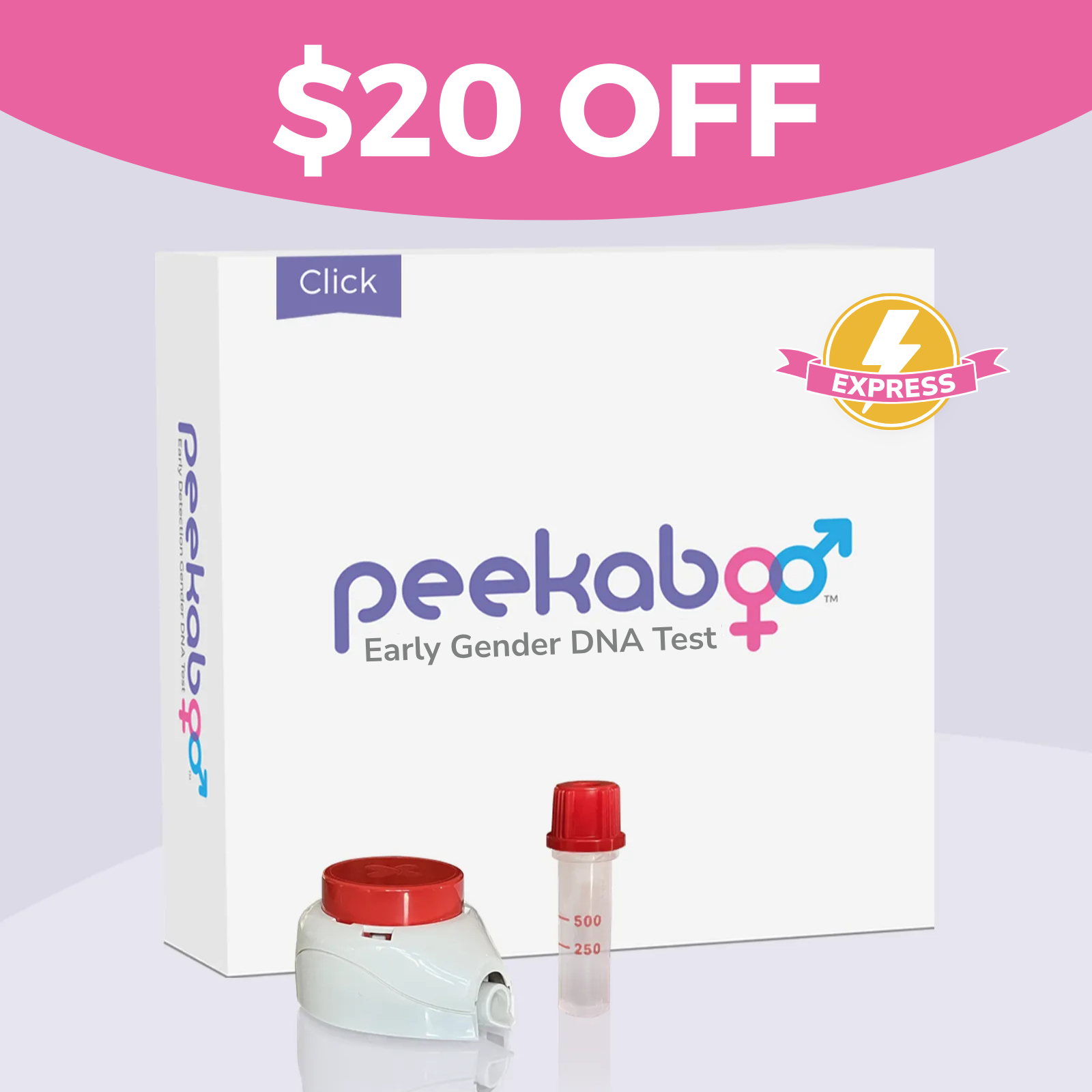 Peekaboo Early Gender DNA Test - Click Express - $20 OFF