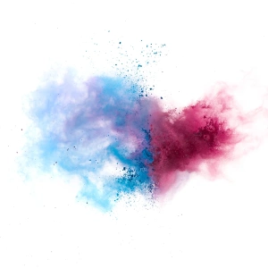 Pink And Blue Powder Explosion In The Air